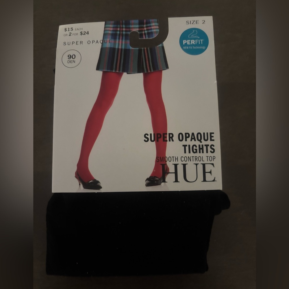 HUE Black Tights with Comfort Band
